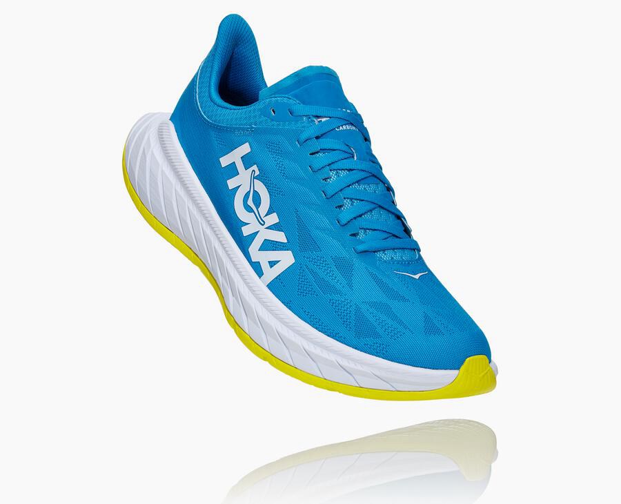 Hoka One One Carbon X 2 Löparskor Herr - Blå/Vita - DITAG-6032